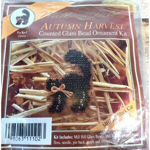 Mill Hill Autumn Harvest Counted Glass Bead Ornament Kit Black Cat